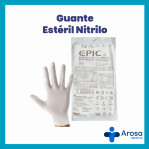Guante quirúrgico estéril de nitrilo