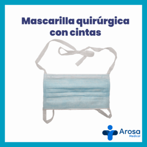 Mascarilla quirúrgica con cintas