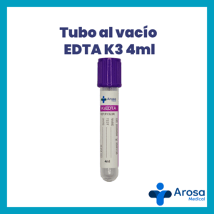 Tubo para extracción de sangre al vacío EDTA K3